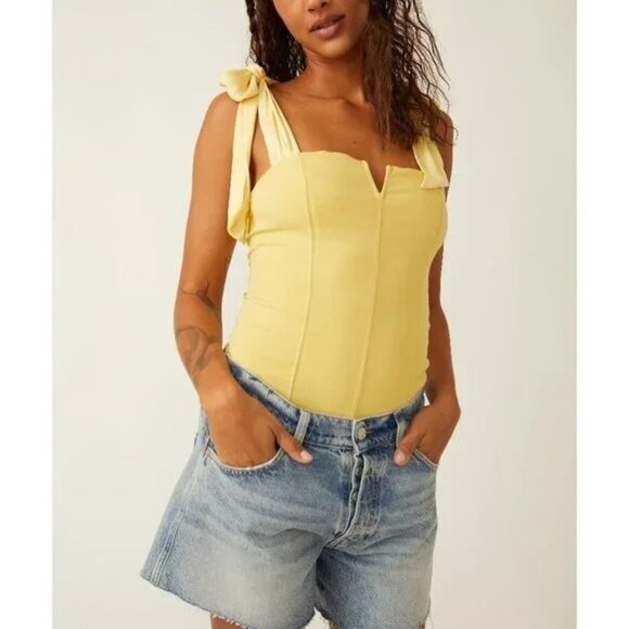 Free People Tops - FREE PEOPLE NWT Lola Bodysuit / Lemon Meringue XS ($68)